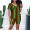 Women's casual printed striped two-piece set