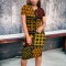 Printed fashionable temperament casual women's clothing African totem printed dress