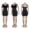 Hot Diamond Feather Pearl Wrap Hip Elastic Strap Dress