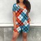 Women's casual printed striped two-piece set