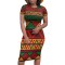 Printed fashionable temperament casual women's clothing African totem printed dress