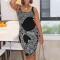 Fashionable women's cashew flower printed sleeveless summer dress