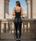 Hot selling hot diamond perspective suspender elastic slim fit jumpsuit