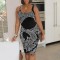 Fashionable women's cashew flower printed sleeveless summer dress