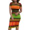 Printed fashionable temperament casual women's clothing African totem printed dress