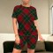 Women's casual temperament plaid multi-color two-piece set