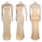 hot diamond suspender waistband elastic wrap buttocks long dress