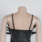 Hot Diamond Feather Pearl Wrap Hip Elastic Strap Dress