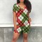 Women's casual printed striped two-piece set