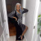 Hot Diamond Wrap Hip Large Open Back Front Split Elastic Long Dress