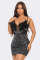 Hot Diamond Feather Pearl Wrap Hip Elastic Strap Dress