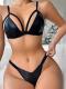 Sexy temptation, charming flirting, three points bikini, fun patent leather underwear
