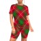 Women's casual temperament plaid multi-color two-piece set