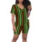 Women's casual printed striped two-piece set