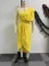 Solid color pleated strapless slim fit slit dress