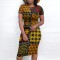 Printed fashionable temperament casual women's clothing African totem printed dress