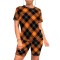 Women's casual temperament plaid multi-color two-piece set