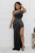 Two tone hot diamond sleeveless diagonal shoulder slit wrapped buttocks elastic dress