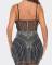 Hot Diamond Perspective Splice Wrap Hip Elastic Sling Dress