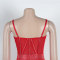 Hot Diamond Perspective Splice Wrap Hip Elastic Sling Dress
