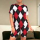 Women's casual temperament plaid multi-color two-piece set