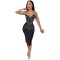 Hot Diamond V-Neck Wrap Hip Hanging Strap Split Dress