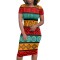 Printed fashionable temperament casual women's clothing African totem printed dress