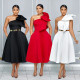 Fashion Women's Solid Color Sexy Dress New  （NOT BELT)