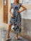 Loose random print tie dye large hem dress