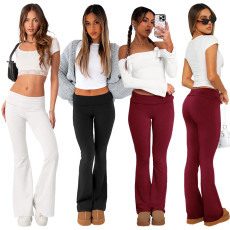 Fashionable, Comfortable, Slim Fit, Reverse Waist, Low Waist Flare Pants