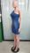 Diagonal shoulder, tight waist, slim fit, elastic washed denim dress, one step skirt