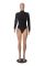 Sexy and fashionable jumpsuit with round neck and off shoulder patchwork, long sleeved solid color slim fit, versatile
