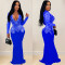 Women's clothing new hot diamond long dress V-neck