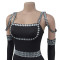 Women's new suspender hot diamond long jumpsuit INCLUDED GLOVES