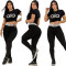 Two piece set of ultra soft and high elastic women's yoga suit, sports and fitness pants