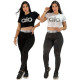 Two piece set of ultra soft and high elastic women's yoga suit, sports and fitness pants