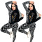 Summer and Autumn Style Commuting Slim Fit Fashion Print Two Piece Set