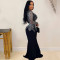 Women's clothing new hot diamond long dress V-neck