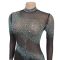 Fashionable women's clothing new hot diamond round neck dress long