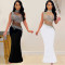 Fashion women's hot diamond mesh sleeveless dress new