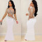Fashionable women's clothing new hot diamond round neck dress long