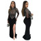 Fashionable women's clothing hot diamond mesh dress long skirt new