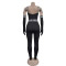 Women's new suspender hot diamond long jumpsuit INCLUDED GLOVES