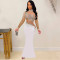 Fashionable women's clothing new hot diamond round neck dress long