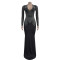 Women's clothing new hot diamond long dress V-neck