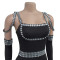 Women's new suspender hot diamond long jumpsuit INCLUDED GLOVES