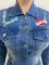 Leisure embroidered elastic denim two-piece set for women's clothing