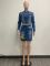 Leisure embroidered elastic denim two-piece set for women's clothing