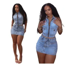 Hot selling vest short skirt elastic set