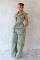 Hot selling casual stretch nostalgic jumpsuit